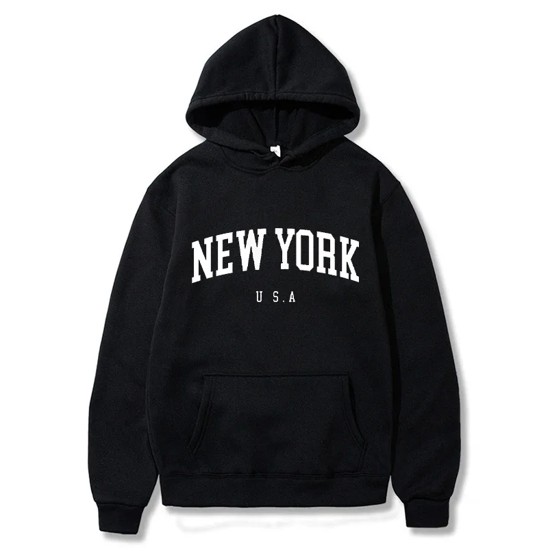 Winter Clothing In New York City - 男性女性ニューヨーク米国都市パーカーファッションレタープリントグラフィックスウェットファッション原宿かわいい Tシャツ Y2K 服