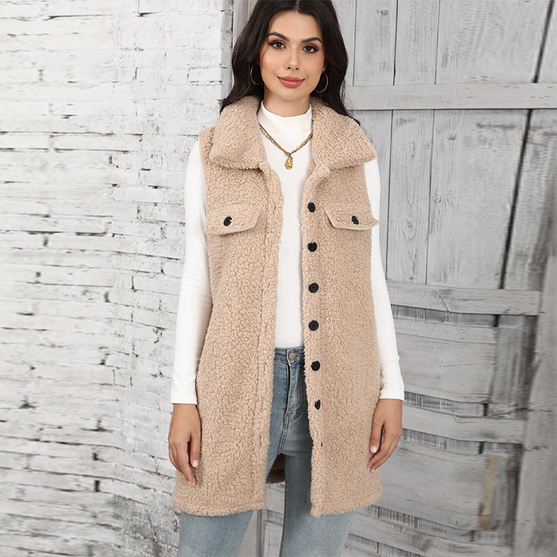 Winter Clothing On Sale Women'S - レディースラムプラッシュベスト、クラシックなデザインの安価な冬服コート、セール中、レディースジレ、デミシーズン寒さ対策