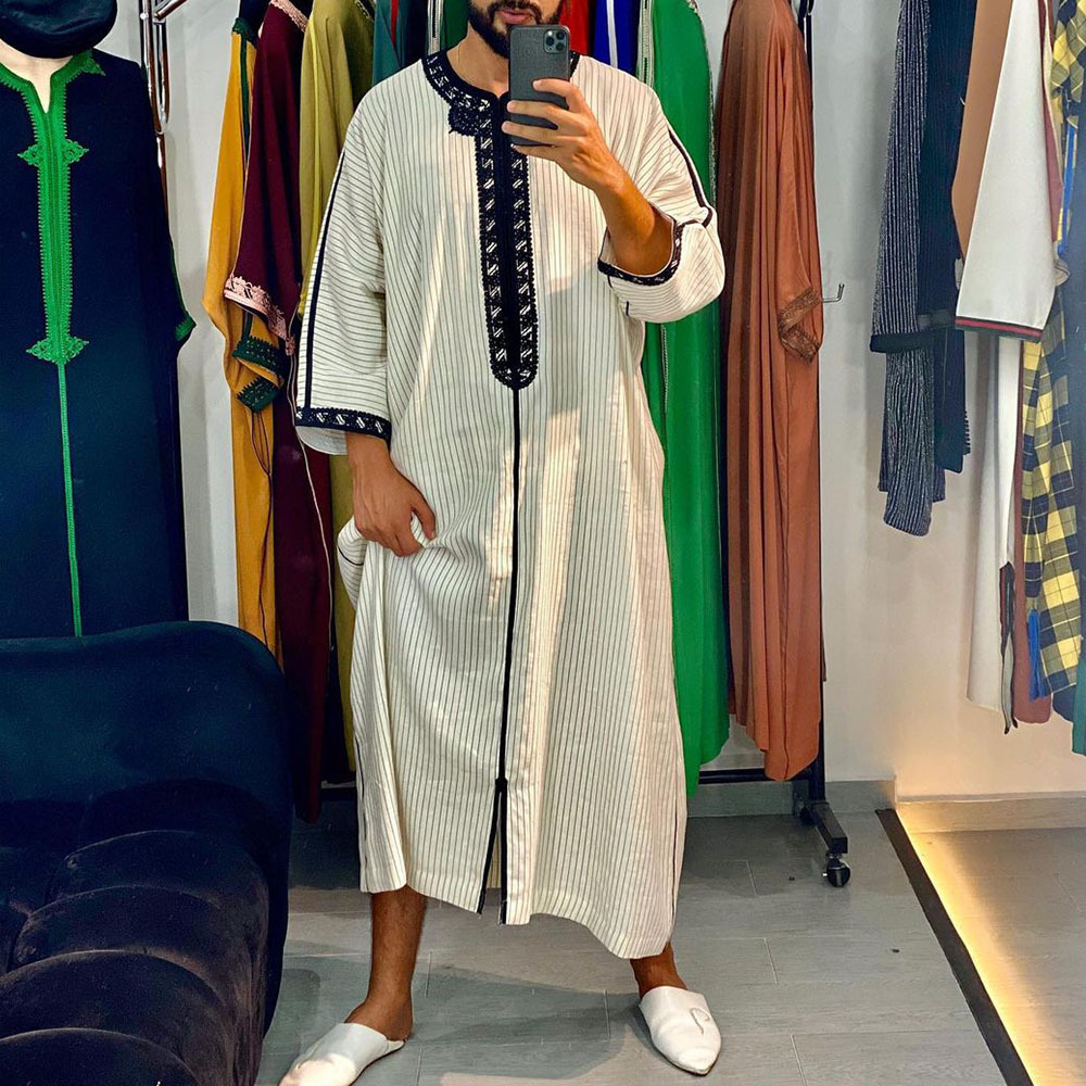 Winter Clothing Pakistan Men - 2026年新作 イスラム教徒男性用ゆったり服 ジュバ トーブ アバヤ ムスリム男性用カフタン