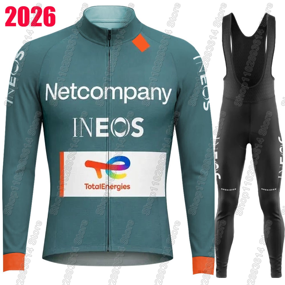 Winter Clothing Men Sale - Netcompany-INEOS チーム 2026 サイクリングジャージセット夏冬服スーツメンズ長袖 MTB バイクロードパンツビブ