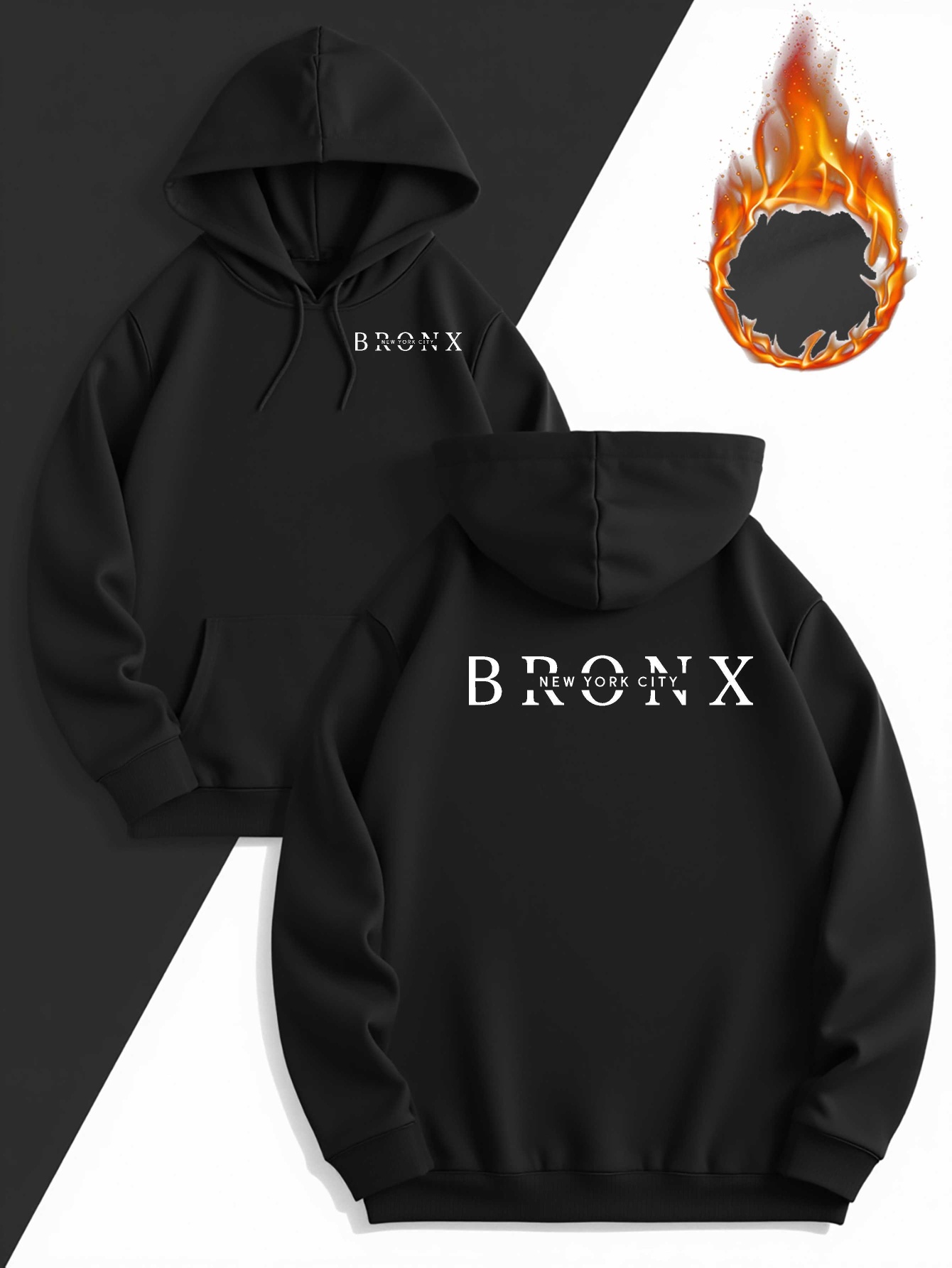 Winter Clothing In New York City - 0314 ブロンクス ニューヨークシティ ベルベット スウェットシャツ メンズ服