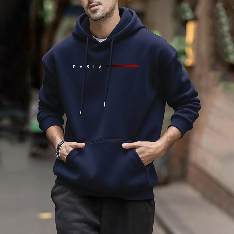 Winter Clothing Men Sale - 秋冬カジュアルデイリースポーツウェアファッションスウェットシャツ売れ筋メンズトラックスーツフード付きメンズプリント高品質シンプル