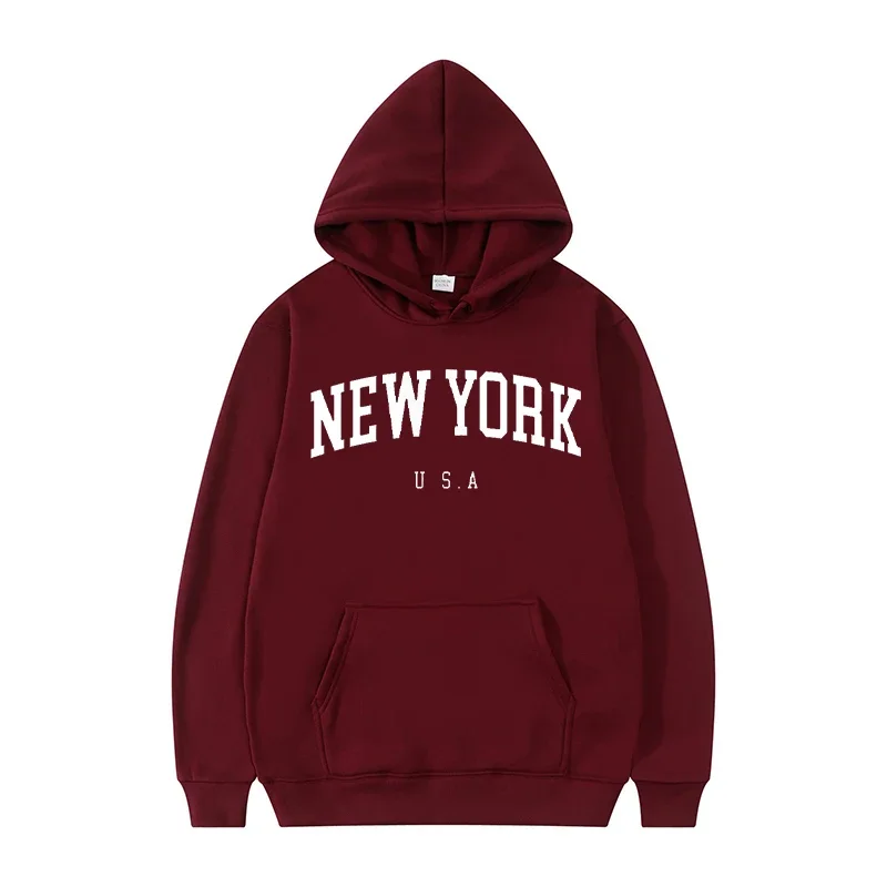 男性女性ニューヨーク米国都市パーカーファッションレタープリン - Winter Clothing In New York City のレビューと価格