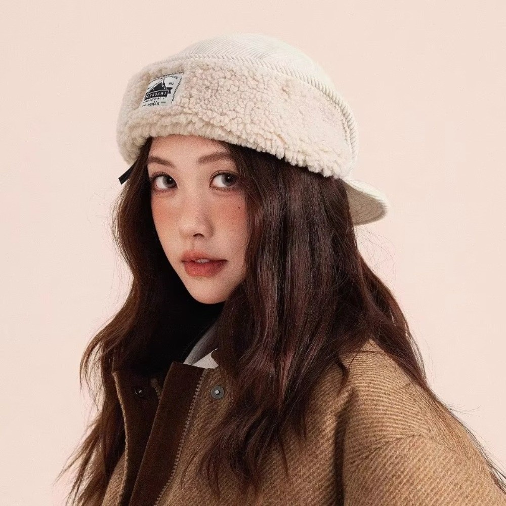 多用途レトロボンバーハットフリース裏地付き暖かいコーデュロイ - Winter Clothing Accessories のレビューと価格