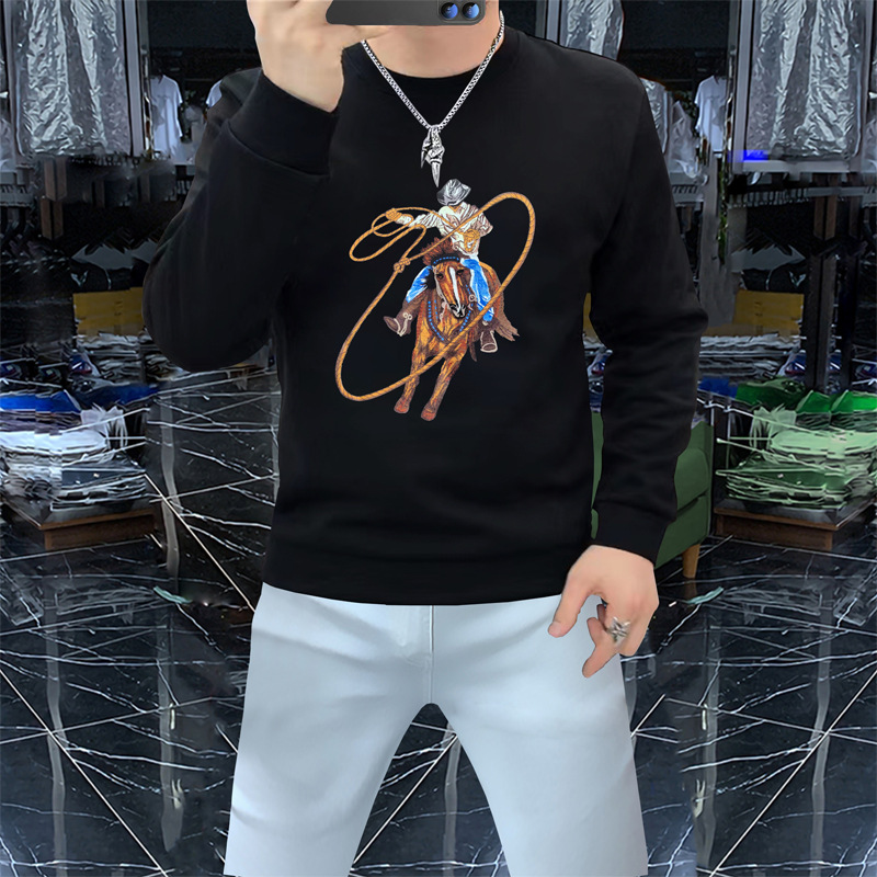 メンズパーカー高級馬騎士プリント男性セーターシャツ冬のファッ - Winter Clothing Trends のレビューと価格
