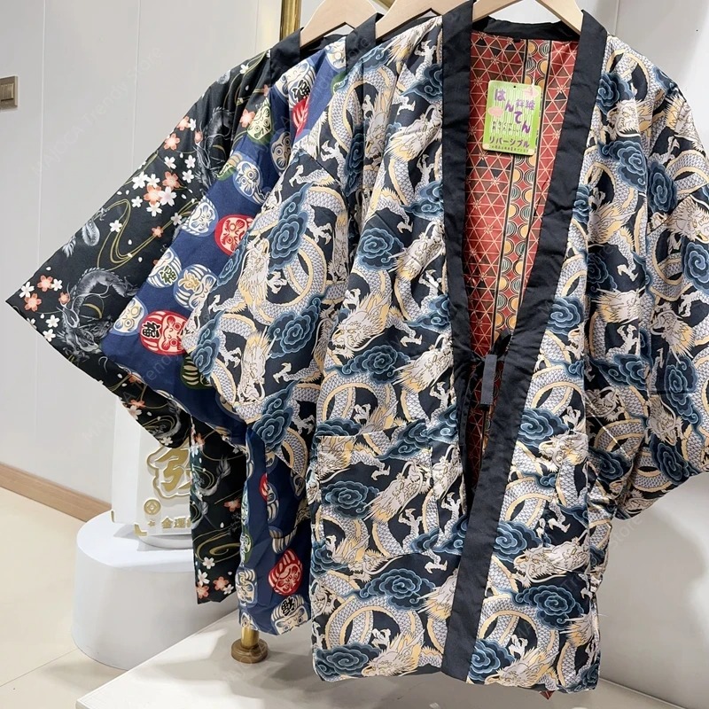 男性と女性のためのゆったりとしたレースの着物コート、和風、伝 - Traditional Winter Japanese Clothing のレビューと価格