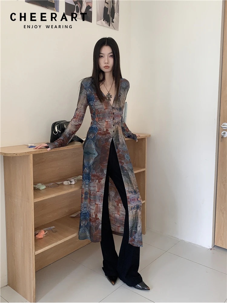Cheerart-x-女性用ロングシャツ、ヴィンテージカーデ - Winter Clothing Vintage のレビューと価格