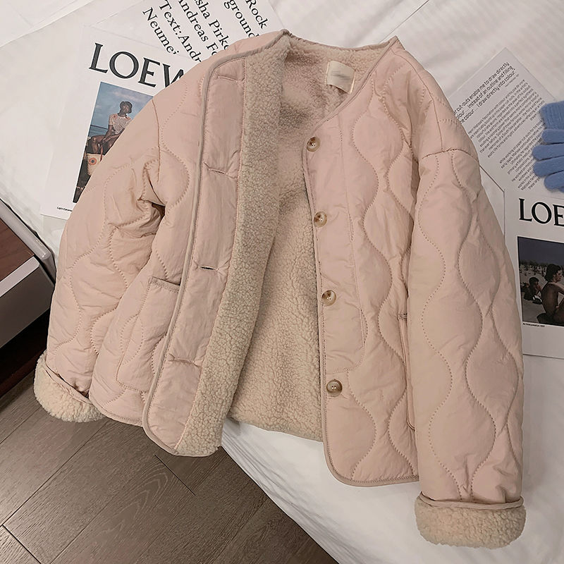 秋冬キルティングジャケットボタンフリースコットンコート女性服 - Winter Clothing Trends のレビューと価格