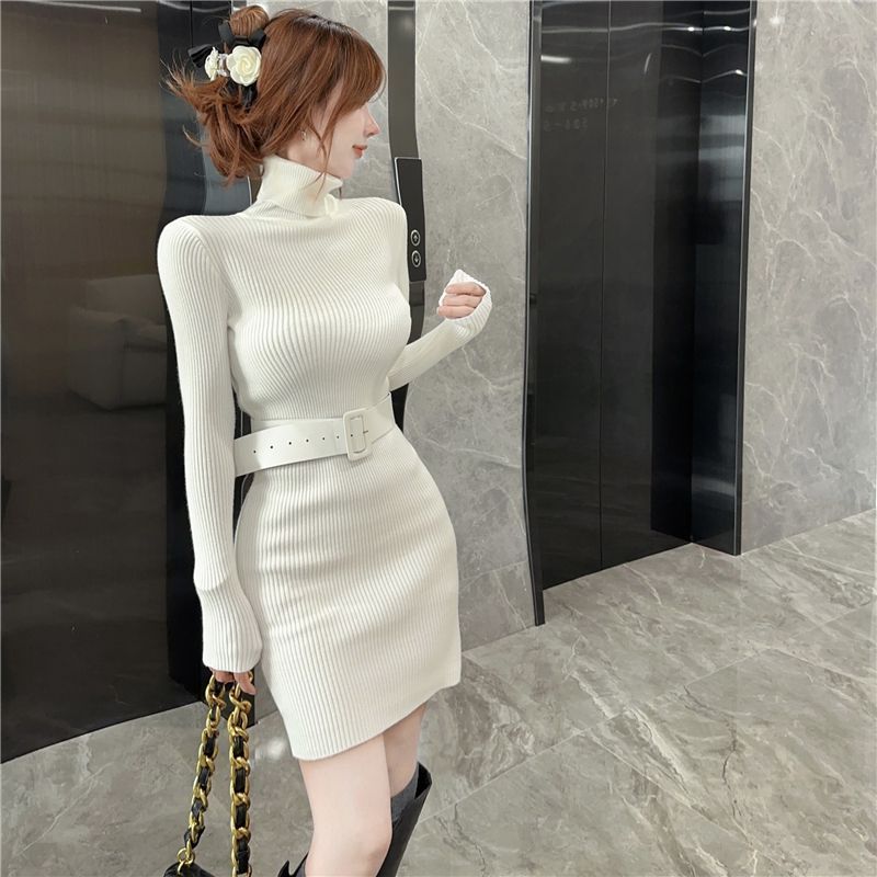 ボディコンタートルネックショートスキニークロシェドレス女性用 - Winter Clothing On Sale Women'S のレビューと価格