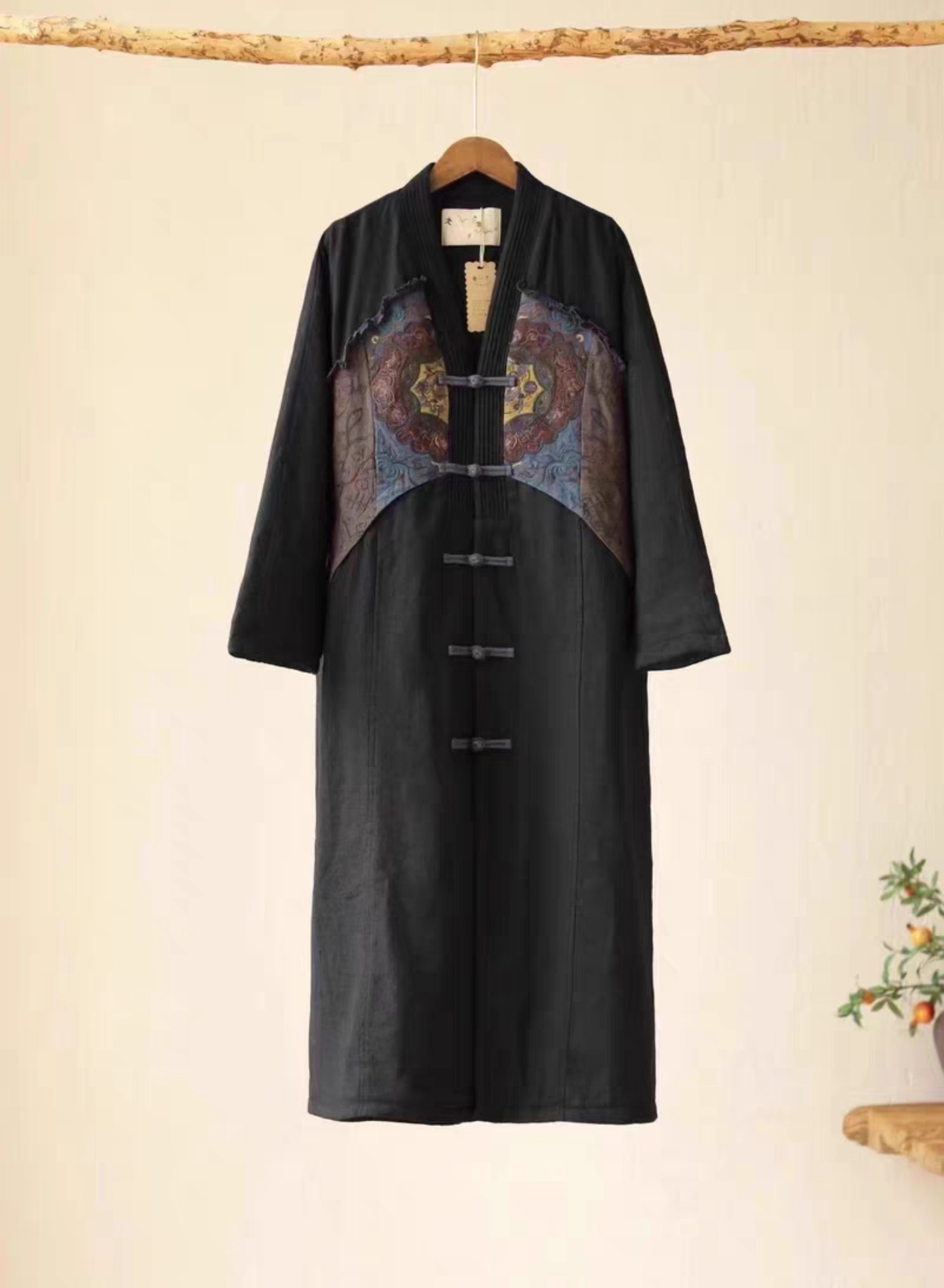 販売中の冬コート黒綿リネンジャカード V ネックパッド入り女 - Winter Clothing On Sale Women'S のレビューと価格