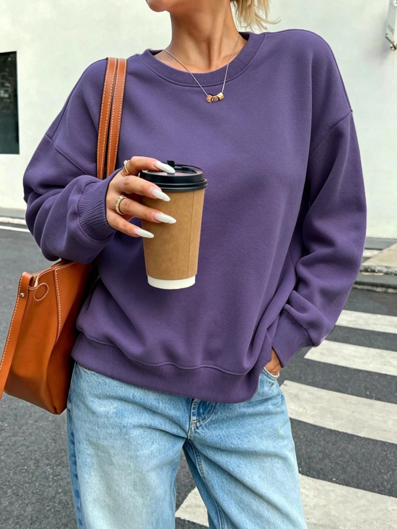 ソリッドレディースカジュアルスウェットシャツ Oネック スト - Winter Clothing On Sale Women'S のレビューと価格