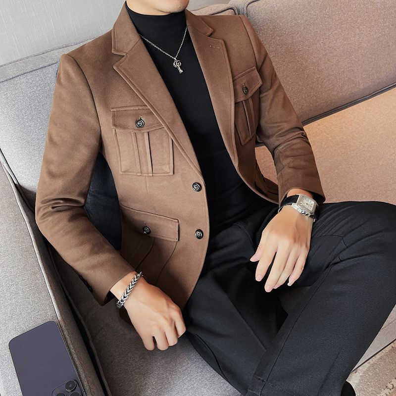ファッションライト高級新ツイードスーツジャケットメンズ冬厚い - Winter Clothing Trends のレビューと価格