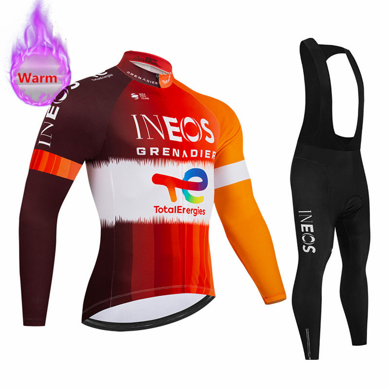 Ineos チーム冬用長袖サーマルフリースサイクリングジャー - Winter Clothing Men Sale のレビューと価格