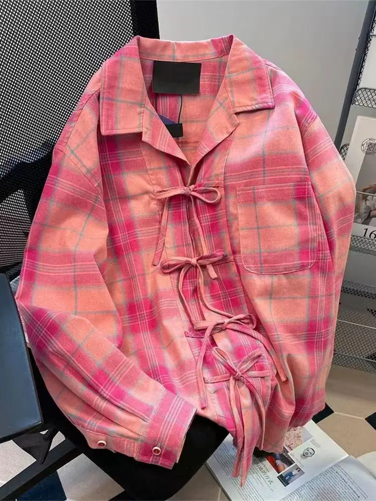 Y2Kアメリカンヴィンテージピンクチェックシャツ レディース - Winter Clothing Vintage のレビューと価格